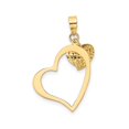 thumbnail image 3 of 14K Gold Polished And D/C Open And Puffed 3D Heart Pendant, 3 of 4