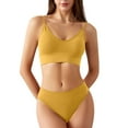 thumbnail image 1 of Ensemble de Lingerie Sans Couture à Col en V 2 Pcs pour Femmes, Soutien-Gorge et String Sans Rembourrage, 1 of 5