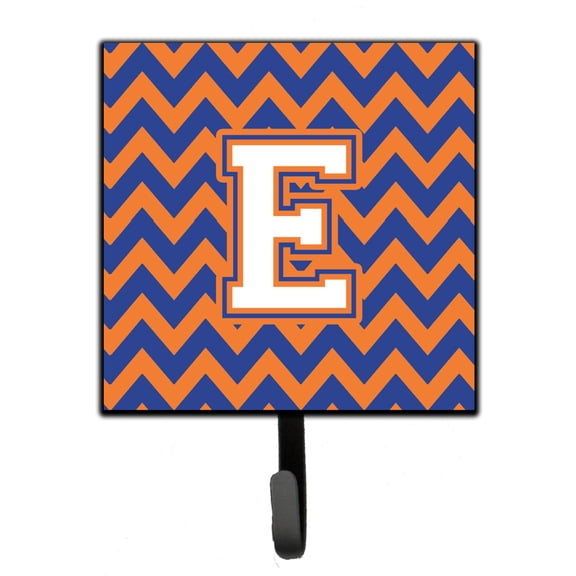 Letter E Chevron Blue and Orange 3 Leash or Key Holder