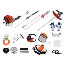 Gas Weed Wacker，Five in One Weed Eater Gas Powe Strong Powerful Full Functioning Guard Accessories Hedge Trimmer 52cc Petrol Hedge Trimmer Chainsaw Brush Cutter for Garden Lawn Care