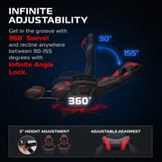 RESPAWN 110 Pro Ergonomic Gaming Chair with Footrest for Adults - Comfortable Office Gaming Recliner with Lumbar Support and Headrest, Racing Style Video Game Chairs for Computer Gamer - Red