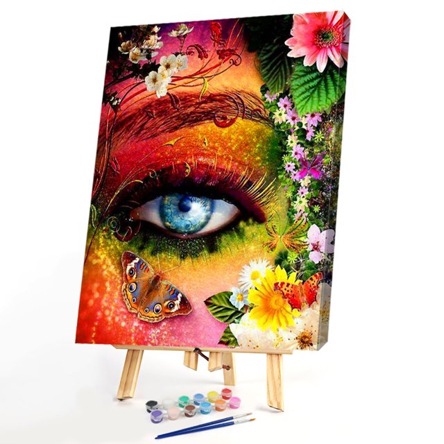 DIY pintura al óleo por números ojo flor pintado a mano lienzo Color dibujo imagen Likrtyny decoración de arte
