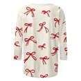 thumbnail image 6 of Mifsaly 3/4 Sleeve Valentines Shirt Women Bow Print Crewneck Blouse Heart Graphic Pullover Tops Girlfriend Gifts Loose T-Shirts Fashion Spring Summer Outfits L, 6 of 7