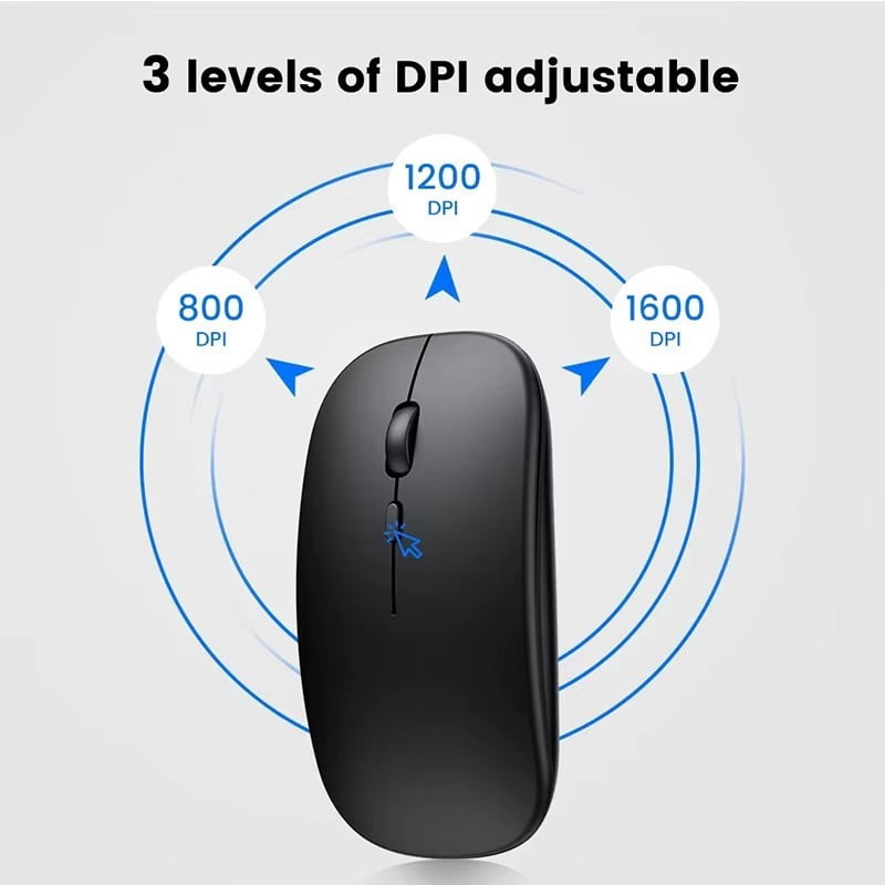 Bluetooth Dual Mode Charging Mouse 5.0 Mute Silent Notebook Game Girls G Wireless Black Mouse