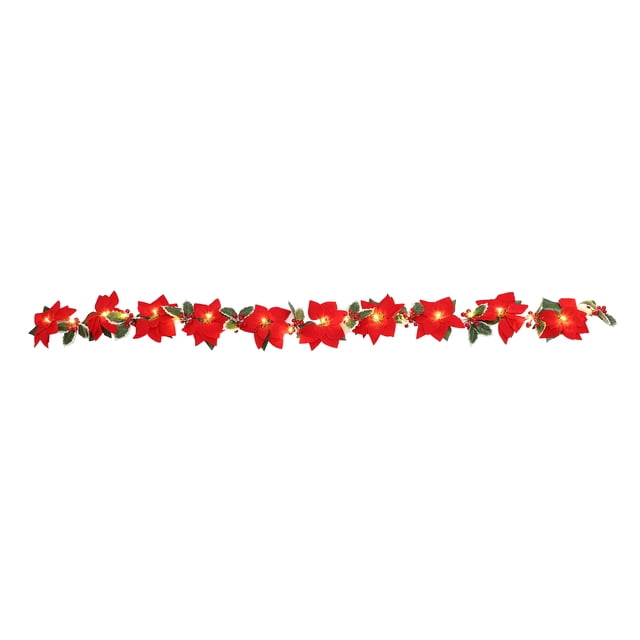 Cadena de luz LED Terciopelo Flor roja Cadena de luz Anillo de flor Cadena de luz Decoración al aire libre