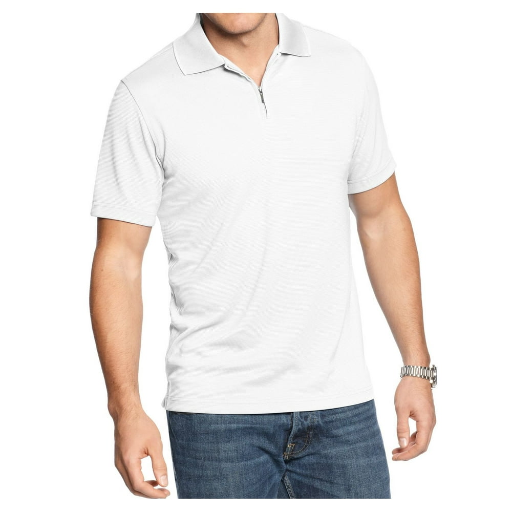 Alfani - Alfani Men's Bright White Slim Ottoman Quarter-zip Polo Xxl ...