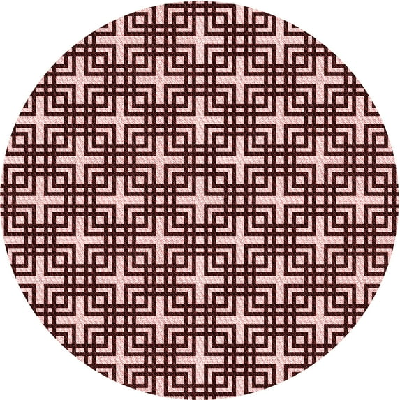 Ahgly Company Machine Washable Indoor Square Transitional Flamingo Pink Area Rugs, 3' Square