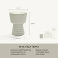 thumbnail image 2 of LuxenHome Outdoor Side Table, 15'' Off White Round Spiral Pattern Accent End Table, Indoor Outdoor Coffee Tables for Patio, Living Room, Backyard,Garden Stool and Plant Stand, 2 of 9