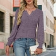 thumbnail image 6 of biudgviw V Neck Sweaters for Women Ribbed Knit Long Sleeve Tunic Shirts Casual Comfy Smocked Cuffs Tops for Fall Winter, 6 of 7