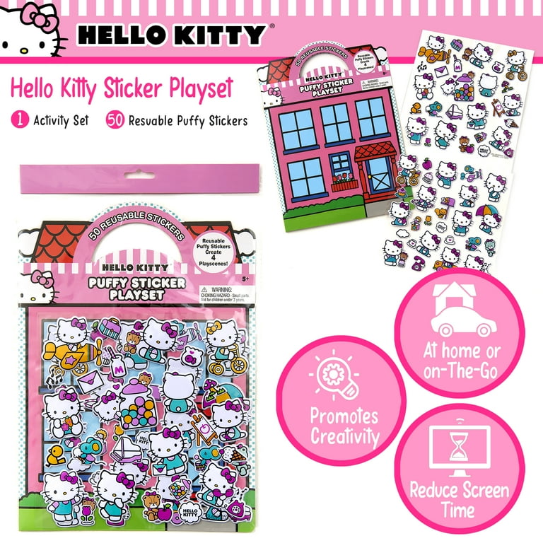 Hello Kitty Sticker Playset, 50 Reusable Puffy Stickers 