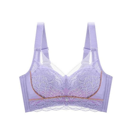 SMihono Sales Push Up Bras for Women Uplift High Support Everyday Bras Comfy Soft Balconette Bra Breathable Underwear Bras Purple 38