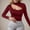 Red Boutique Tops, variant on Aobny Blue Boho Tops Women Long Sleeve Cutout Mock Neck Blouses Asymmetrical Blouses for Women Casual Summer,XS