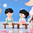 thumbnail image 2 of 2Pcs Couple Figurine Micro Landscape Excellent Detail Plastic School Uniform Couple Ornament for Desktop, 2 of 10