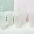 thumbnail image 2 of Grandest Birch 5Pcs 500ml/700ml Water Cup Food Grade Anti-deform PP Water Straw Cup with Lid for Home Eco-friendly No Odor BPA Fre, 2 of 8