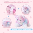 thumbnail image 3 of Almohada de peluche Glow Guards de 15 pulgadas con forma de oso arcoíris, 3 of 6