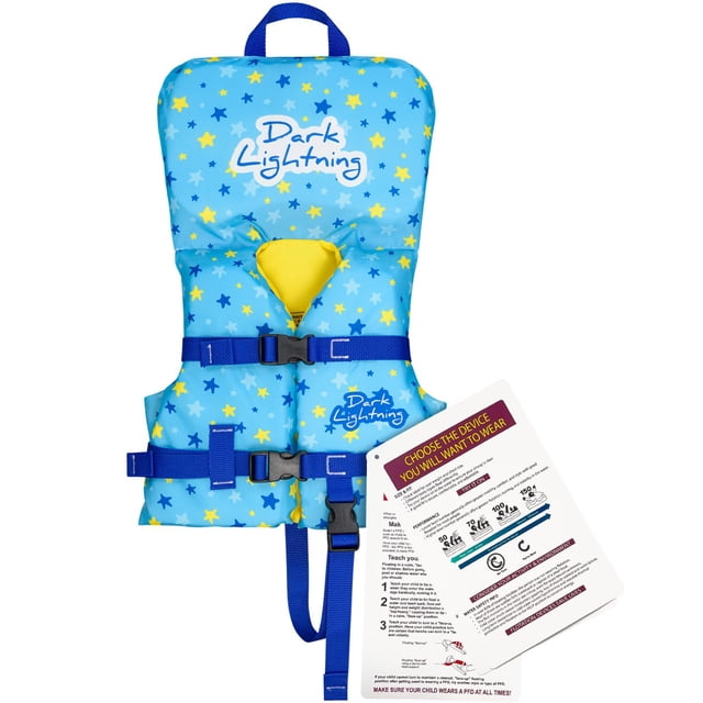 Chaleco salvavidas Dark Lightning para niños de 1 a 3 años de 9 a 14 kg