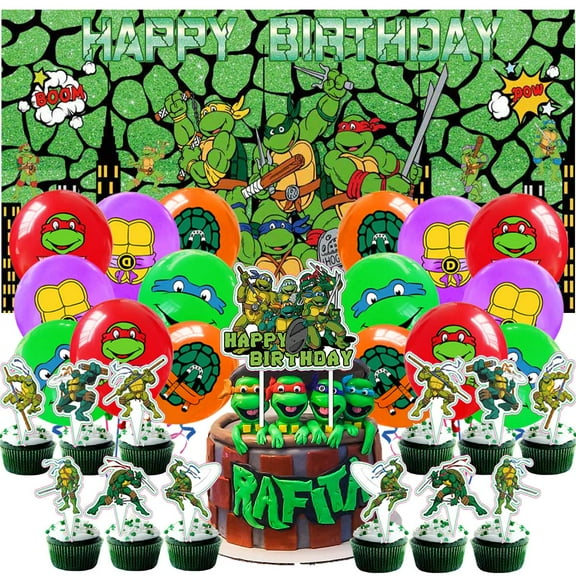 TMNT Teenage Mutant Ninja Turtles Party Supplies Latex Balloons Decor Banner Backdrop Kit Birthday Decorations