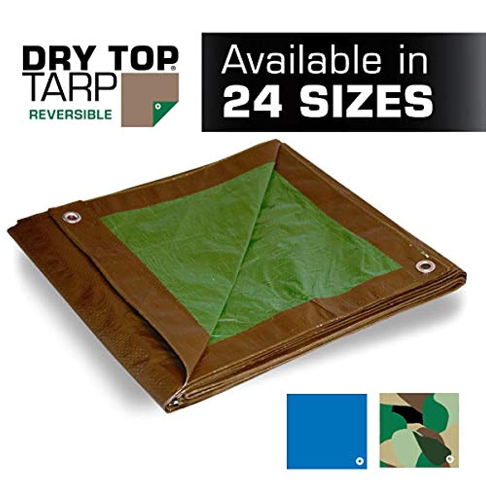8x10 8x10 Multi-Purpose Brown/Green Medium Duty DRY TOP Poly Tarp 