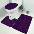 thumbnail image 2 of Purple Black Ornament Eye Pattern Bathroom Rugs Sets 3 Piece,Toilet Cover Set,Absorbent Non Slip Bathroom Mats Sets with U-Shaped Contour Rug Toilet Rug Set, 2 of 5