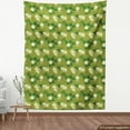 thumbnail image 3 of Floral Fabric by the Yard, Illustration of Exotic Flowers and Leaves on a Background of Zigzags, Decorative Upholstery Fabric for Sofas and Home Accents, Apple Green Multicolor by Ambesonne, 3 of 4