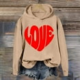 thumbnail image 2 of Goodeals Women's Hoodies Cute Love Heart Pullover Oversized Crewneck Shirts Trendy Valentine's Day Sweatshirt Casual Long Sleeve Pullovers Cute Comfy Tops(Khaki,L)Saving, 2 of 6