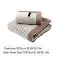 thumbnail image 3 of chaungfeng Thickened Cotton Bath Towels Set of 2,Striped Soft Absorbent Quick Dry Shower Towel Large Bathroom Towels for Both Decoration and Daily Usage, 3 of 6