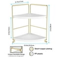 thumbnail image 2 of FSyueyun Stainless Steel 2-Tier Corner Makeup Organizer with 4 Compartments, Gold, 2 of 10