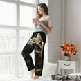 thumbnail image 5 of Wukai Realistic Style Cute Cat Women Pajama Pants Comfy Stretch Drawstring Palazzo Wide Leg Lounge Pant Comfy Sleepwear Yoga Pants-Small, 5 of 6