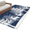 thumbnail image 2 of Winter White Elk Washable Area Rugs 4'x6', Christmas Tree Snowflake Navy Background Low Pile Throw Living Room Rug Non-Slip Sturdy Edge Binding Carpet for Indoor Entryway Bedside Kitchen, 2 of 9