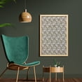 thumbnail image 2 of Floral Wall Art with Frame, Vintage Inspired Pattern with Poppies and Strokes, Printed Fabric Poster for Bathroom Living Room, 23" x 35", Pale Sepia Charcoal Grey, by Ambesonne, 2 of 2