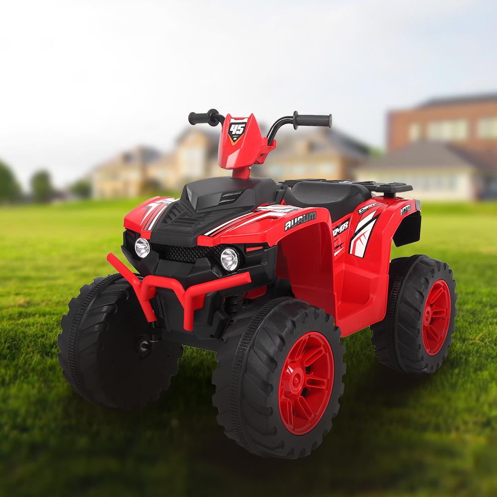 UBesGoo 12V 7Ah Battery Powered 4-Wheeler ATV Ride On Car with a Realistic Foot Pedal Accelerator, LED Headlights, and Music And Horn Sound Perfect for Kids Red