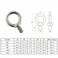 thumbnail image 2 of 304 Stainless Steel JIS 1168 Lifting Ring Eye Bolt M5 M6 M8 M10 M12 Heavy Duty Thread Eye Bolt, 2 of 6