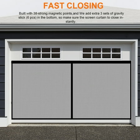 2x4m Diy With Hook Self Sealing Retractable Double Mesh 2 Car Garage Door Screen Canada Car Garage Door Screen, Garage Screen Door Ideas