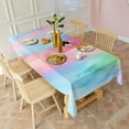 thumbnail image 3 of Colorful Tie Dye Pattern Rectangle Tablecloth 60"x102",Waterproof Polyester Rectangle Table Cloth, Wipeable Spillproof Polyester Tablecloth for Dining, Camping, Indoor and Outdoor, 3 of 6