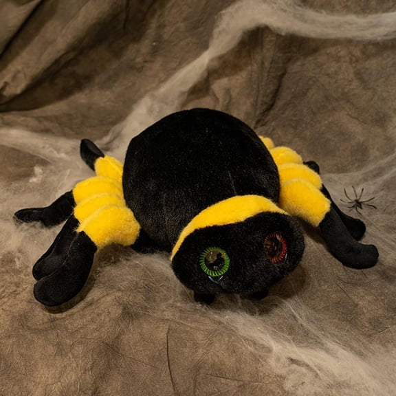 Jumping Spider Plush Toy-Cute 15.7'' Spider Stuffed Animal for Kids and Girls Boys,Soft Stuffed Spiders Toy Plushies Pillow Doll Birthday Gift-Brown