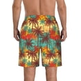 thumbnail image 3 of Yiaed Colorful Hawaii Palms Print Men's Swim Trunks with Lining Quick Dry Sports Shorts Beach Shorts Boardshorts-3X-Large, 3 of 5