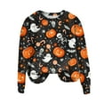 thumbnail image 5 of YDFCWXW Halloween Sweatshirts for Women 2025 Spooky Season Halloween Graphic Crewneck Tops Casual Sweater Pullover Top Light Gray, M, 5 of 5