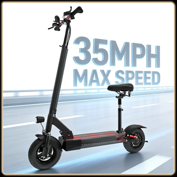 AJOOSOS X48 Adult Electric Scooter with Seat, 48V 1000W Motor, 35 MPH Top Speed, Commuting E Scooter