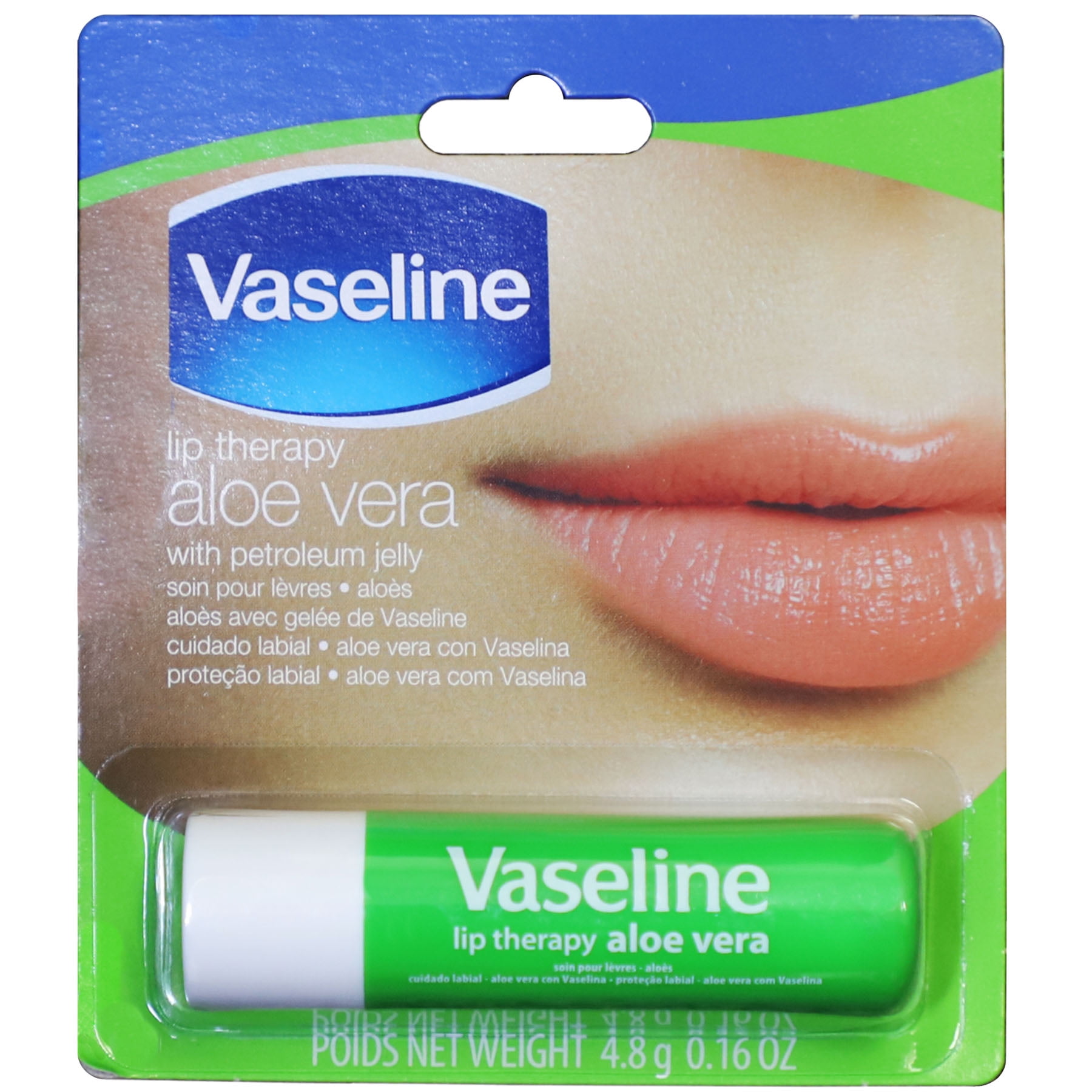 Vaseline Lip Therapy Moisturizing Hydrating Lip Balms with Aloe Vera, Vitamin E, Clear