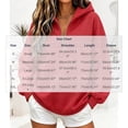 thumbnail image 3 of Hueook Zip Up Hoodie Women 1/4 Zip Half Neck Long Sleeve Casual Sweatshirt with Pockets Red M, 3 of 7