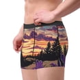 thumbnail image 2 of Fotbe Starry Night Purple Irises Men’s Total Support Pouch Boxer Briefs, X-Temp Cooling, Moisture-Wicking Underwear, Regular, Long-leg and Trunk-Large, 2 of 6
