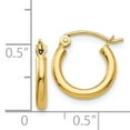 thumbnail image 4 of Primal Gold 14K Yellow Gold 2x12mm Lightweight Tube Hoop Earrings, 4 of 4