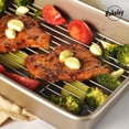 thumbnail image 4 of Bakeley Roasting Pan with Rack, Non-Stick Rectangular Deep Dish Oven-BBQ Bakeware for Oven Baking 13.78" x 9.84" x 2.36" (Champagne Gold), 4 of 7