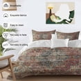 thumbnail image 3 of 3 Piece Boho Vintage Duvet Cover Set California King,Microfiber Comforter/Quilt Cover with Corner Ties and 2 Pillowcases,Retro Flowers Modern Geometric Abstract Art Soft Bedding with Zipper Closure, 3 of 8