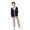 Navy Blue, variant on Boys Girls School Uniform Cardigan Sweater Soft V-Neck Preppy Knit Outerwear, Embroidered Badge, Unisex Anti-Pill Long Sleeve Button Uniform Cardigan 3-10Y