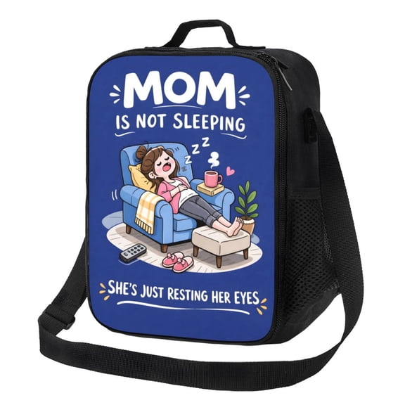 Mom Mothers Day Birthday Family Lunch Bag Insulated Thermal Box with Shoulder Strap & Handle for Work and Picnic