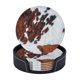 thumbnail image 1 of 6 posavasos de cuero, piel sintética de vaca rústica, posavasos de piel de vaca para bebidas, posavasos para tazas, regalo de inauguración de la casa, ideal para la decoración del hogar, 1 of 7