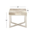 thumbnail image 4 of DecMode Gray Leather Cowhide Living Room Stool with Silver Stainless Steel Base, 20" x 16" x 19", 4 of 13