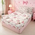 thumbnail image 2 of meiyoeat meiyoeat Sweet Cowgirl Boot Zipper Full Size Comforter Sets with Fitted Sheet and 2 Pillowcases For Girls, Pastel Bow Pattern Zipper Bedding Set For Kids,Pink Reversible,4-Piece, 2 of 7