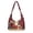 Burgundy Santa Snowman, variant on Sky Blue Snowman Women's Quilted Hobo Bag, Adjustable Soft Shoulder Purse with Secure Zipper Closure and Inner Slots for Cards Sunglasses, for Work, Holiday Outings